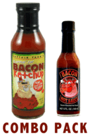 Bacon Ketchup & Bacon Hot Sauce Combo Pack