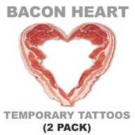 Bacon Love Tattoos - Large Bacon Heart Temporary Tattoo (2 pk)