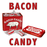 Bacon Candy - Red & White Striped Bacon Flavored Hard Candies