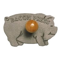 Cast Iron Bacon Press Grill Weight Pig Shape - 8.5"