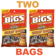 BIGS Sizzlin Bacon Flavored Sunflower Seeds (Two Bags)