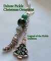 Handmade Silver Pickle Charms Green Beads & Crystals Tree Decor