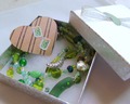 pickle necklace gift box and gift tag