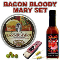 Bacon Bloody Mary Pack (3pc Set) - Bacon Cocktail Rim Salt, Hot Sauce & Toothpicks