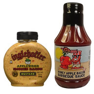 Bacon Mustard & Bacon BBQ Sauce Combo Pack (2pc Set) - Applewood Smoked Bacon Mustard & Honey Apple Bacon Barbecue Sauce