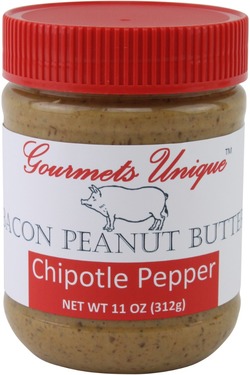 Gourmets Unique Hot & Spicy Bacon Peanut Butter with Chipotle Pepper (11 oz)