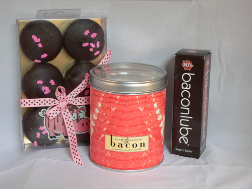 Bacon Lovers Romance Pack - Bacon Candle, Lube & Chocolate Oreos | Bacon Addicts Bacon Lovers Romance Pack - Bacon Candle, Lube & Chocolate Oreos | Bacon Addicts