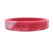 Bacon Love Wristband - I Heart Bacon - Silicone Wrist Band Rubber Bracelet