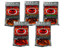 Carnivore Candy Bacon Jerky 5 Flavor Sampler Pack - Try All Five Flavors (5 x 2 oz Bags)