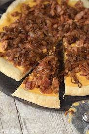 Beer Cheese Sauce Bacon Pizza!