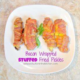 Bacon Wrapped Stuffed Fried Pickles!